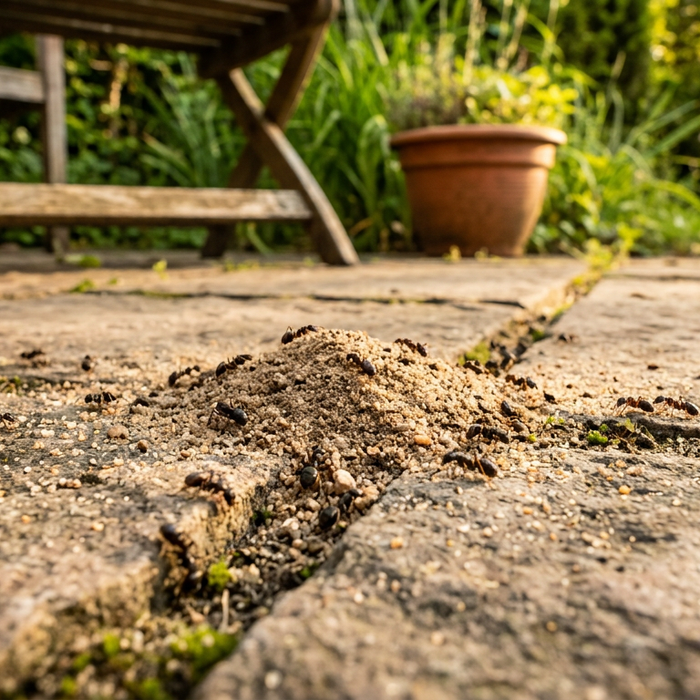 Ameisen auf der Terrasse und unter Platten: Ursachen & Lösungen