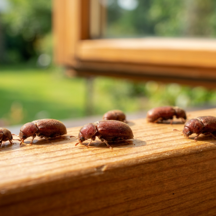 brotkäfer am fenster