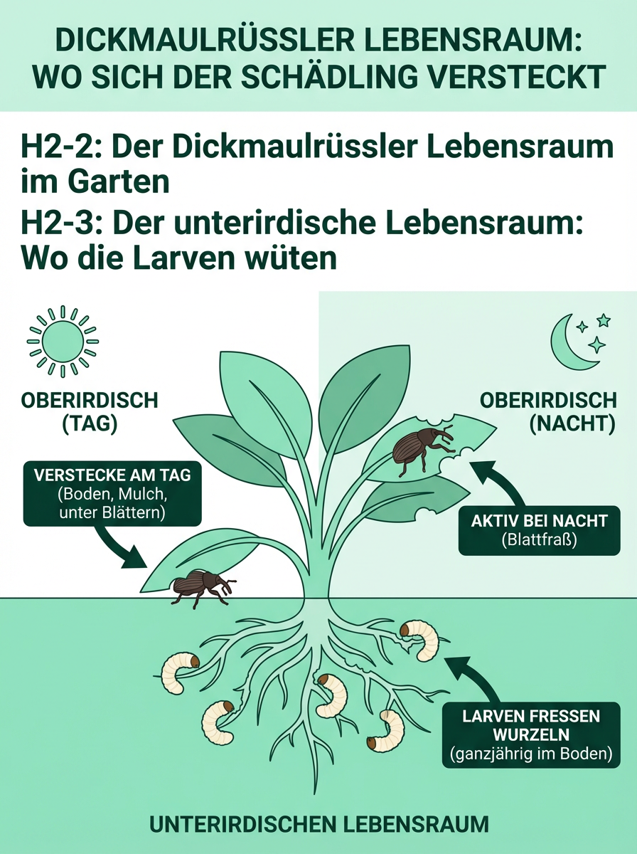 Dickmaulrüssler Lebensraum: Wo sich der Schädling versteckt