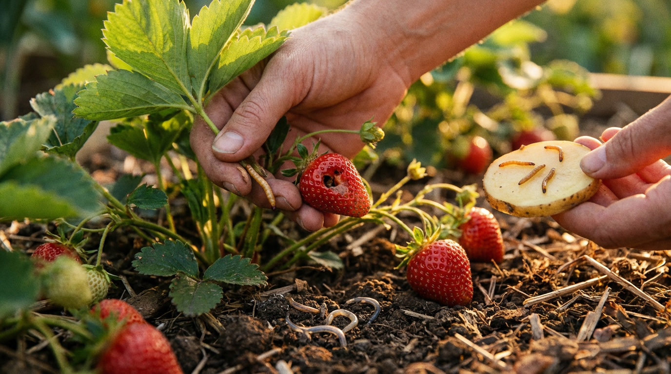 Erdbeeren & Drahtwürmer: Schadbild erkennen und biologisch bekämpfen