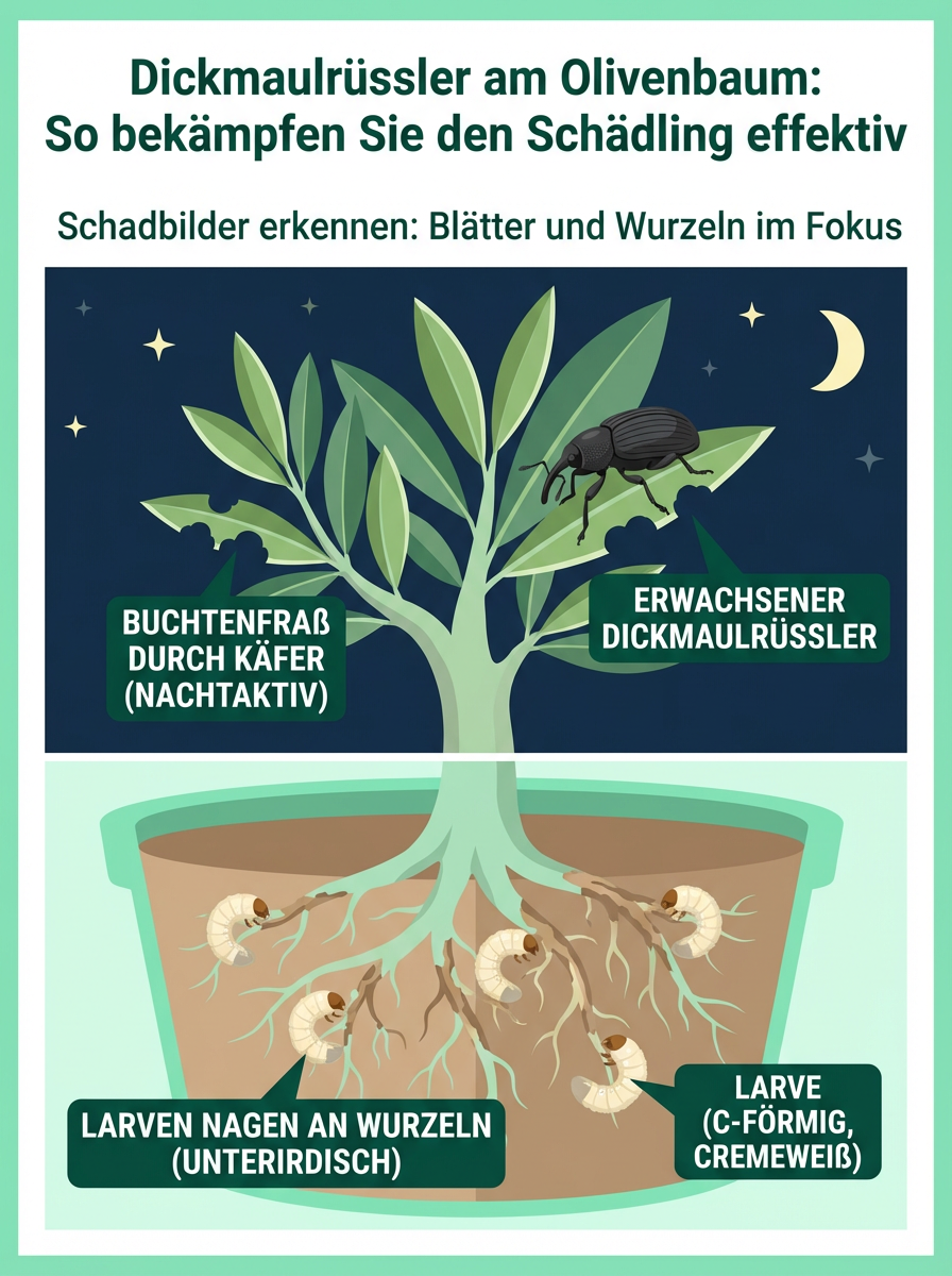 Dickmaulrüssler am Olivenbaum: So bekämpfen Sie den Schädling effektiv
