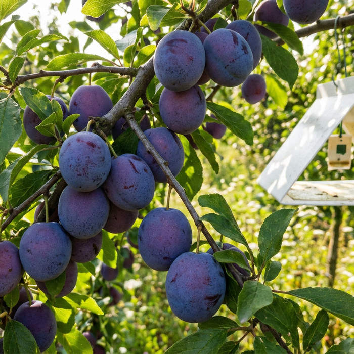 Pflaumenwickler bekämpfen mit Pheromonfalle im sonnigen Garten