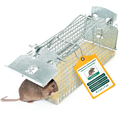 Lebendfalle für Mäuse aus Draht - Mäusefalle - tierfreundliche Alternative zu Schlagfallen und Giftköder - Silberkraft