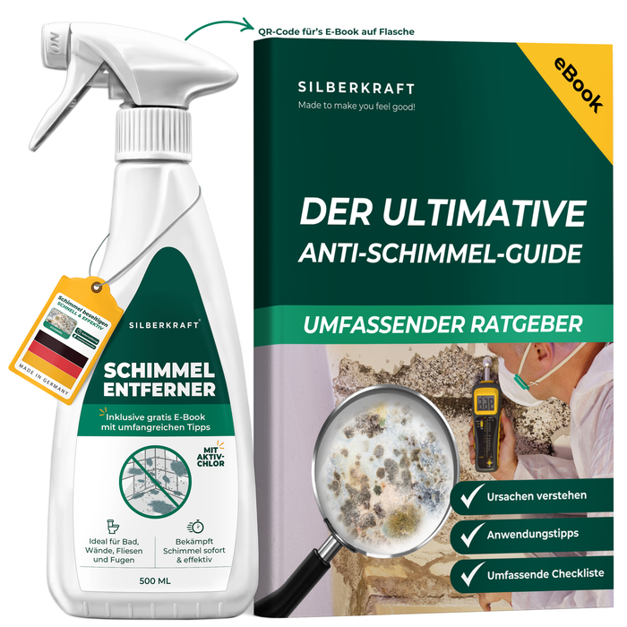 Schimmelentferner / Schimmelspray mit E-Book - Gegen Schimmel & Stockflecken - Silberkraft