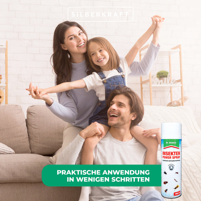 Insekten-Power Spray: Effektive Lösung für kriechende und fliegende Ungeziefer wie Schaben und Motten - Silberkraft