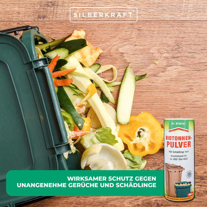 Bio-Tonnenpulver gegen unangenehme Gerüche und Schädlinge - Silberkraft