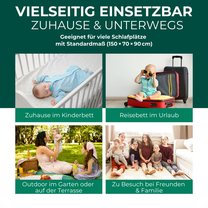 Insektenschutz für Reise- und Kinderbett – Mückennetz 150×70×90 cm – Faltbar & atmungsaktiv – Für Babyreisebett & Beistellbett – Inkl. Transportbeutel - Silberkraft