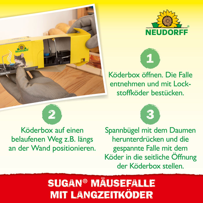 Neudorff Sugan MäuseFalle mit Langzeitköder - Silberkraft