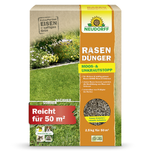 Neudorff RasenDünger Moos- & UnkrautStopp - Silberkraft