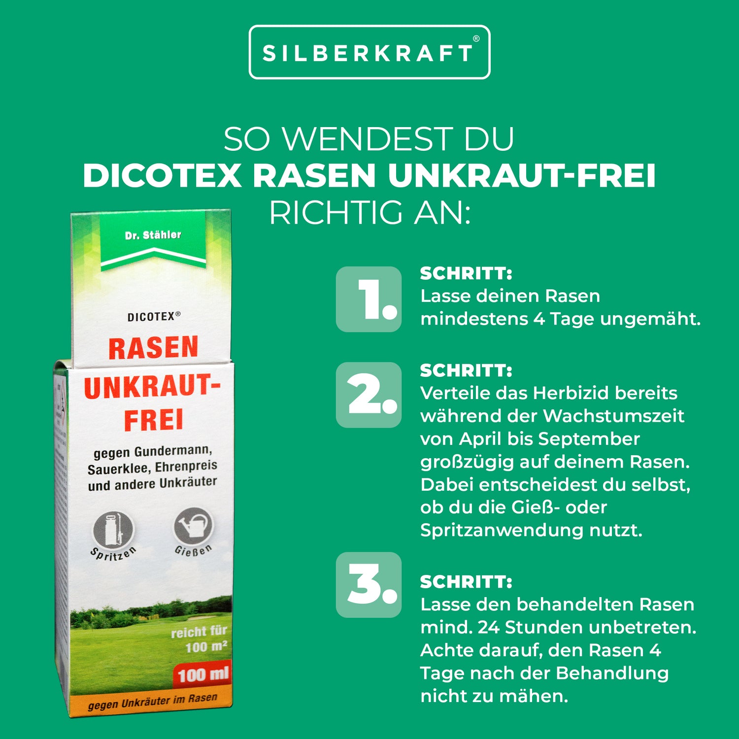 Dicotex Rasen Unkraut-Frei: Effektives Herbizid für einen makellosen Rasen - Silberkraft