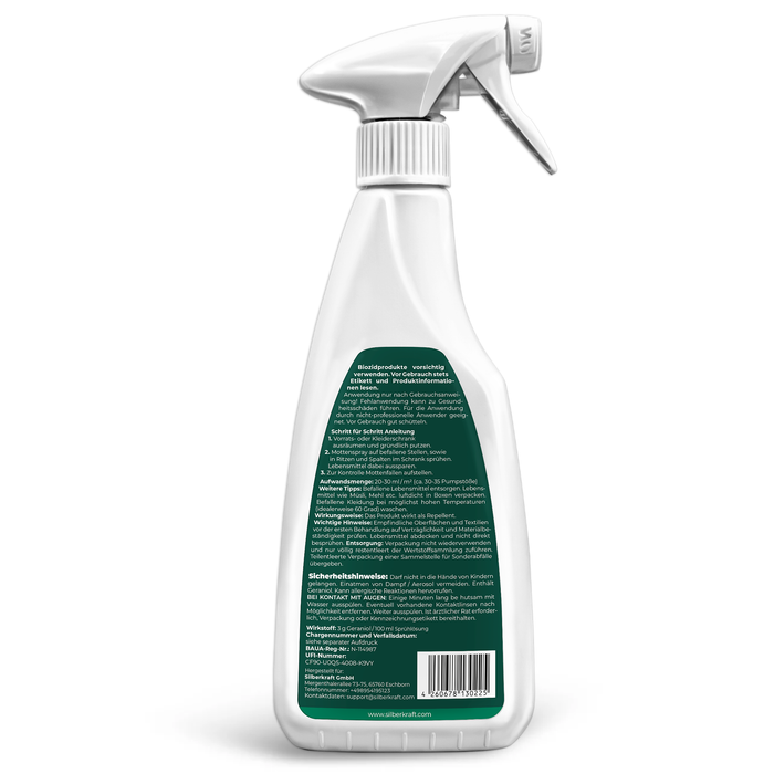 Mottenspray gegen Kleider- & Lebensmittelmotten - Silberkraft