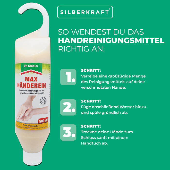 Max Hände-Rein: Hochwirksames Handreinigungsmittel mit Peeling-Effekt - Silberkraft