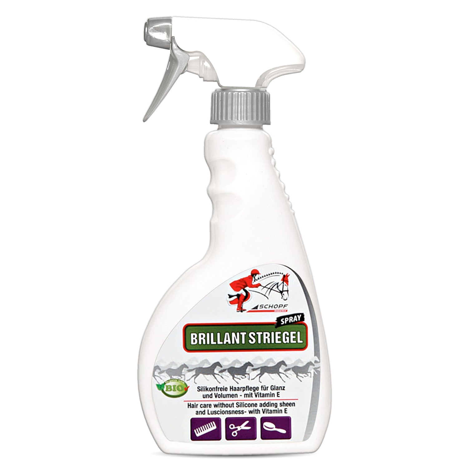 Schweif- und Mähnenspray Brillant für glänzendes Pferdehaar - Silberkraft