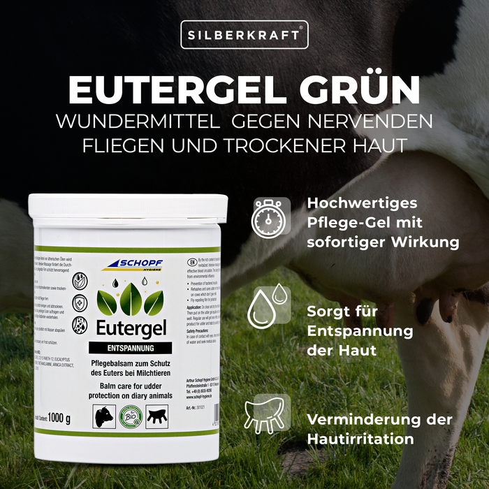 Eutergel grün: Schützendes Pflegebalsam für Kühe - Silberkraft