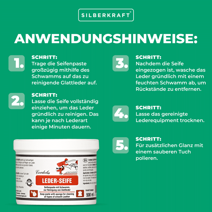 Glattleder-Pflege: Hochwirksame Seifenpaste für Pferdeequipment - Silberkraft