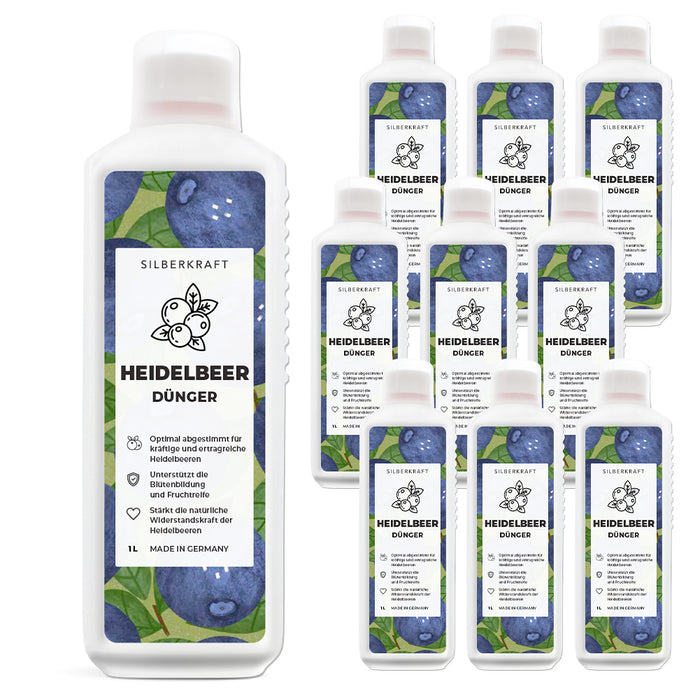 Heidelbeer Dünger - Mineralischer NPK Flüssigdünger mit Stickstoff - Dünger für Heidelbeeren - Blaubeer Dünger - Beerendünger - Silberkraft