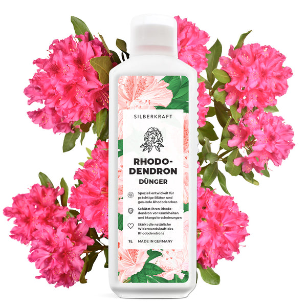 Rhododendron Dünger - Mineralischer NPK Flüssigdünger mit Stickstoff - Dünger für Rhododendren - Azaleen Dünger - Kamelien Dünger - Silberkraft