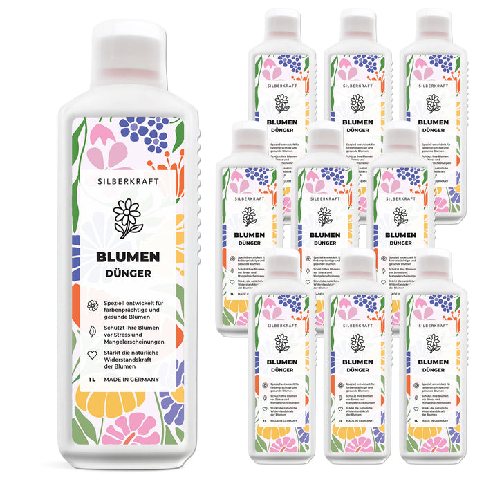 Blumendünger - Mineralischer NPK Flüssigdünger mit Stickstoff - Dünger für Blumen - Blumen Flüssigdünger - Silberkraft