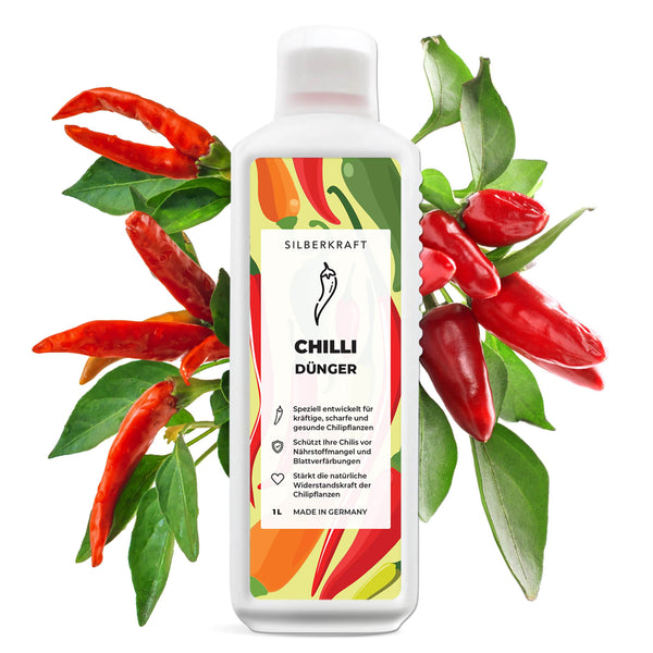 Chili Dünger - Mineralischer NPK Flüssigdünger mit Stickstoff - Dünger für Chilipflanzen - Peperoncini Dünger - Paprika Dünger - Silberkraft