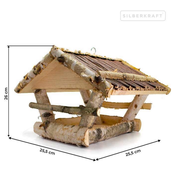 Vogelhaus mit Weidendach zum Aufhängen - Silberkraft