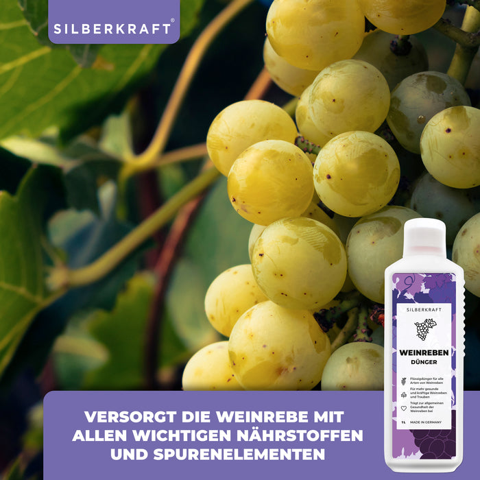 Weinreben Dünger - Mineralischer NPK-Flüssigdünger mit Stickstoff - Dünger für Weinreben - Weinstock Dünger - Silberkraft