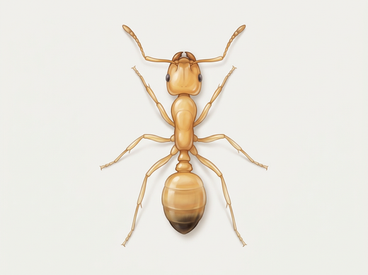 Pharaoameise (Monomorium pharaonis), Arbeiterin von oben