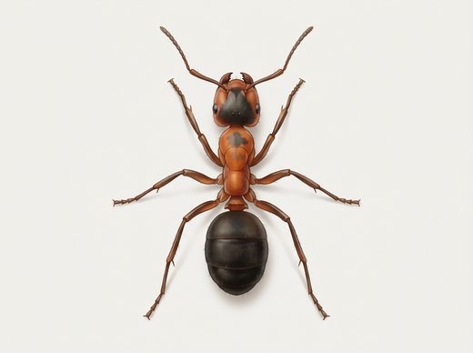 Rote Waldameise (Formica rufa), Arbeiterin von oben