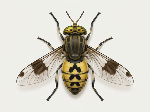 Goldaugenbremse (Chrysops relictus) von oben