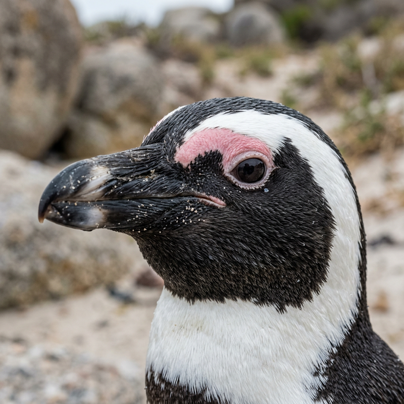 Brillenpinguin (Spheniscus demersus), KI-Illustration