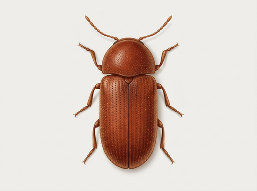Brotkäfer (Stegobium paniceum) von oben