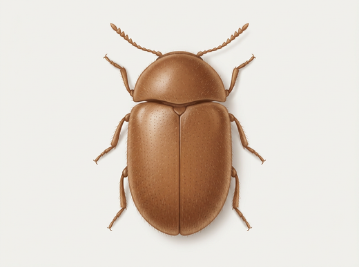 Tabakkäfer (Lasioderma serricorne) von oben