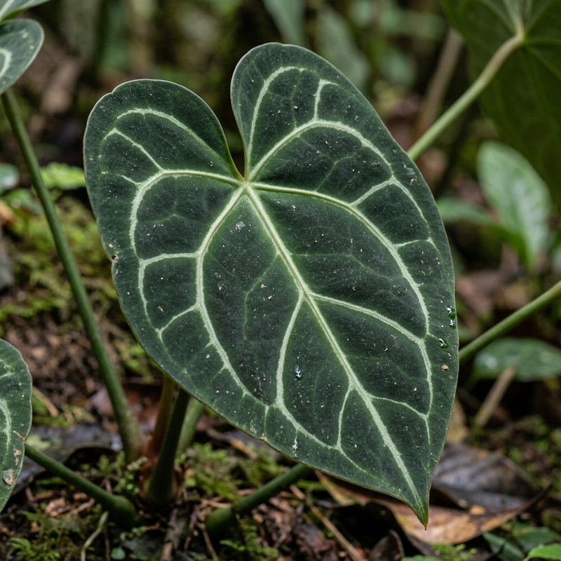 Clarinervium-Anthurie (Anthurium clarinervium), KI-Illustration