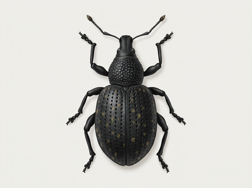 Gefurchter Dickmaulrüssler (Otiorhynchus sulcatus) von oben