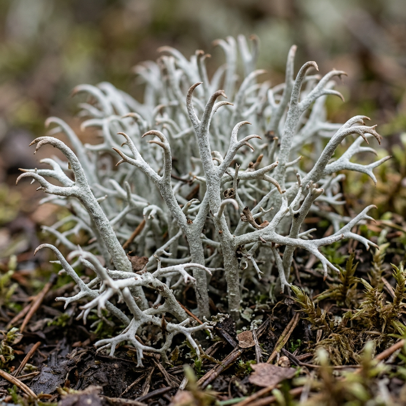 Echte Rentierflechte (Cladonia rangiferina), KI-Illustration
