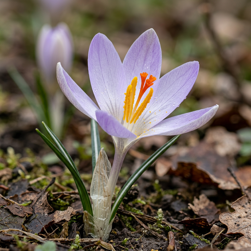 Elfen-Krokus (Crocus tommasinianus), KI-Illustration