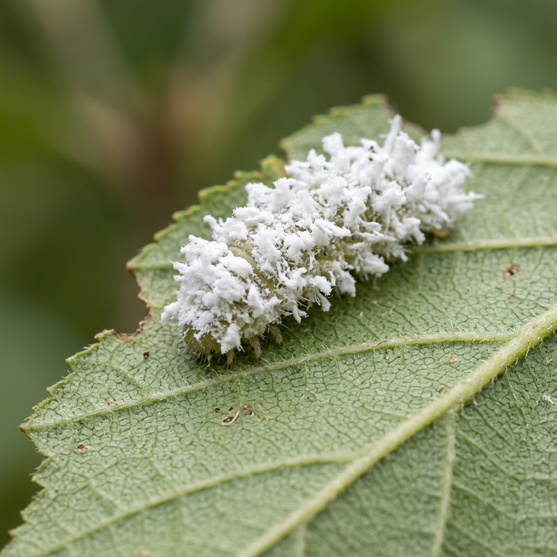Erlenblattwespe (Larve) (Eriocampa ovata), KI-Illustration