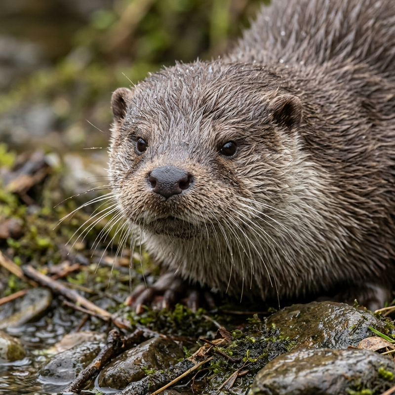 Europäischer Fischotter (Lutra lutra), KI-Illustration