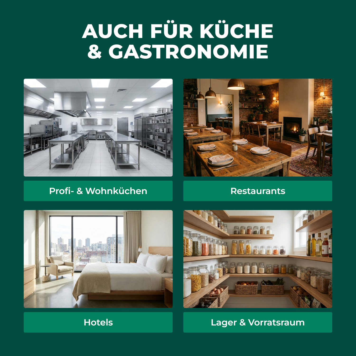 Auch für Küche & Gastronomie – Anwendungsbereiche | finicon Avantgarde Ameisenködergel