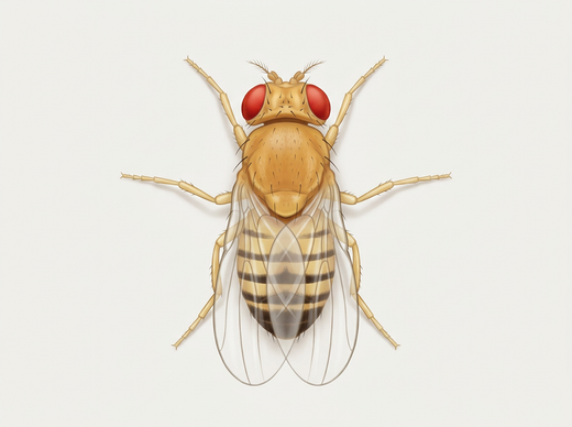 Essig- oder Taufliege (Drosophila) von oben