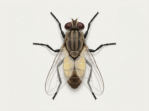 Kleine Stubenfliege (Fannia canicularis) von oben
