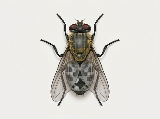 Polsterfliege (Pollenia rudis) von oben