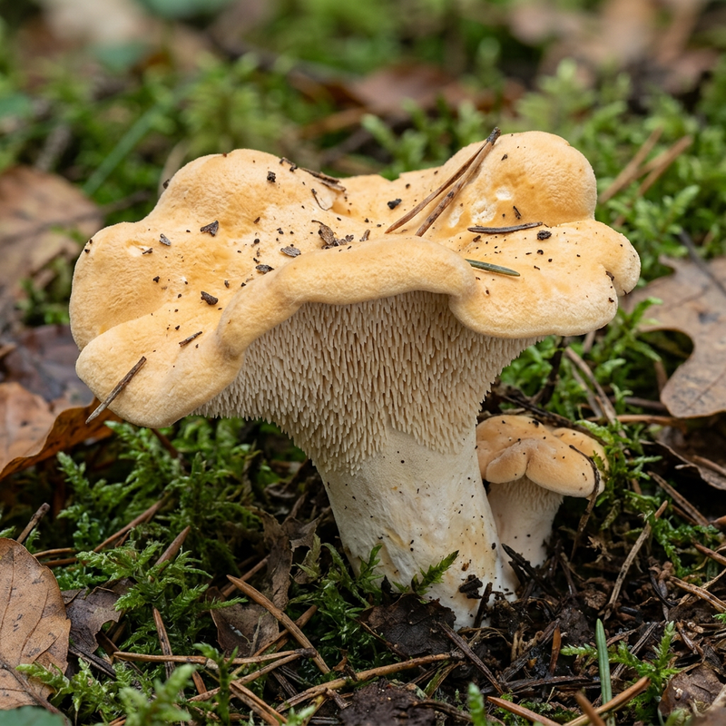 Gemeiner Semmelstoppelpilz (Hydnum repandum), KI-Illustration