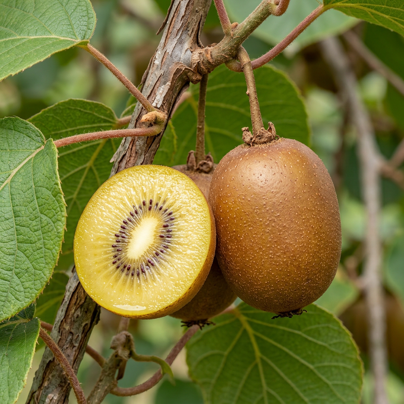Gold-Kiwi (Actinidia chinensis), KI-Illustration