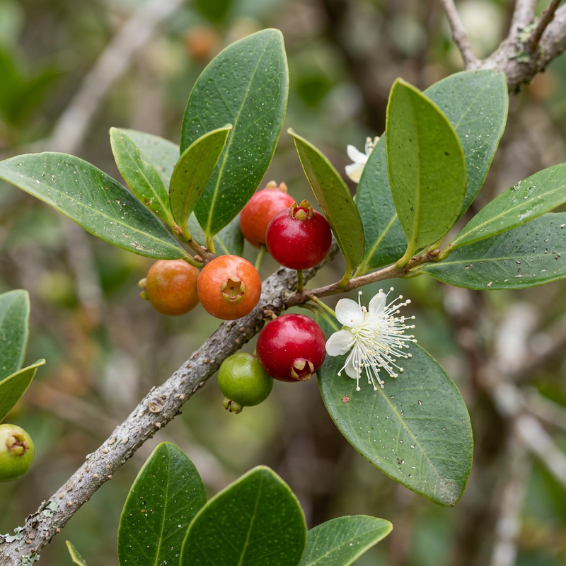 Grünalgen (Eugenia punicifolia), KI-Illustration