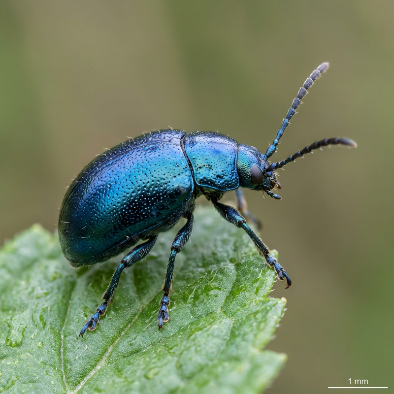 Himmelblauer Blattkäfer
