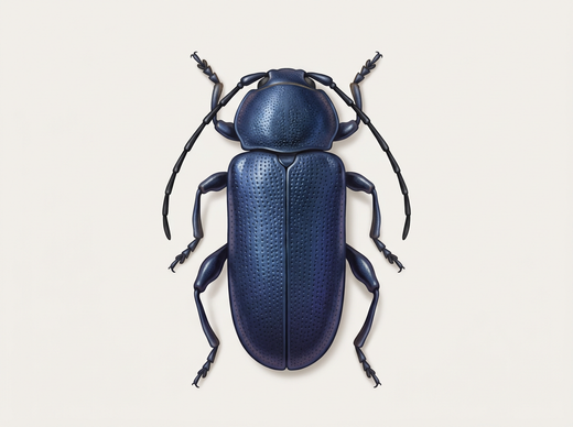 Blauer Scheibenbock (Callidium violaceum) von oben