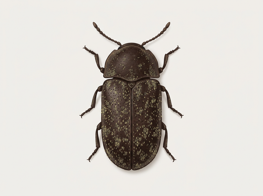 Gescheckter Nagekäfer (Xestobium rufovillosum) von oben