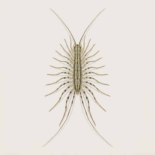 Spinnenläufer (Scutigera coleoptrata) von oben