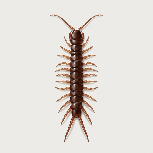 Gemeiner Steinläufer (Lithobius forficatus) von oben