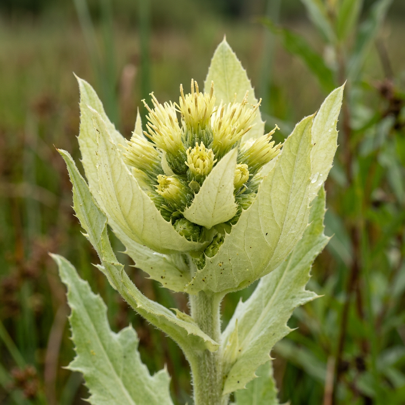 Kohl-Kratzdistel (Cirsium oleraceum), KI-Illustration